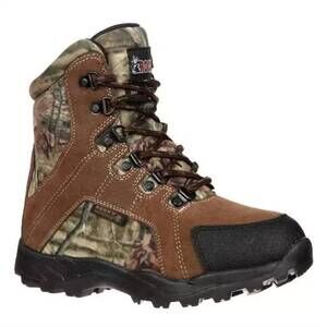 NEW ROCKY boy's hunting waterproof 800g insulated boot in camo and brown